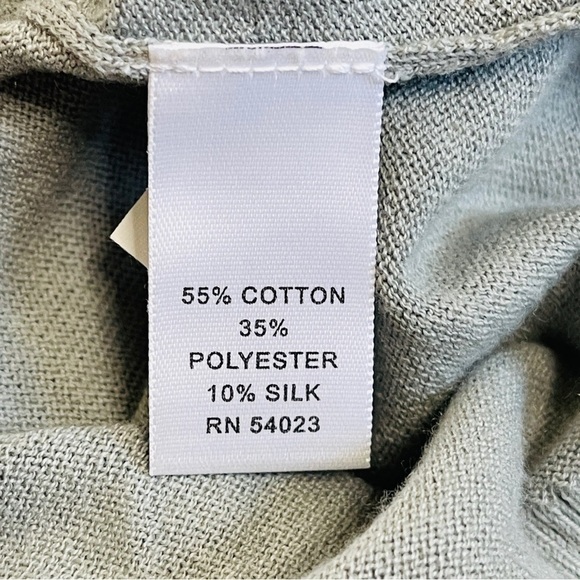 Banana Republic Silk Cotton Blend Pleat Front Sweater Top | Size Small | Gray - Picture 7 of 9